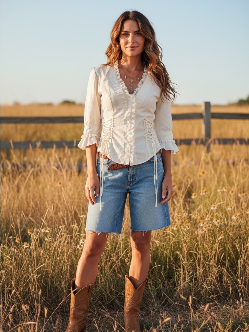 Vintage Scully White Whimsy Cottage Core Corset Button Down Top